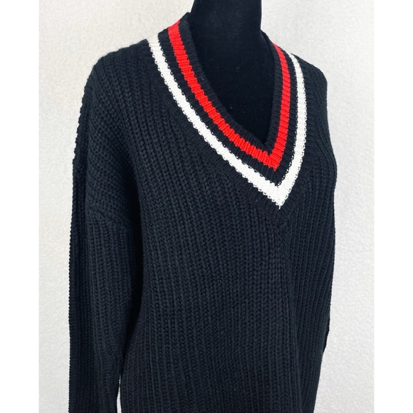 Striped Chunky Knit Sweater Mini Dress - Picture 7 of 16